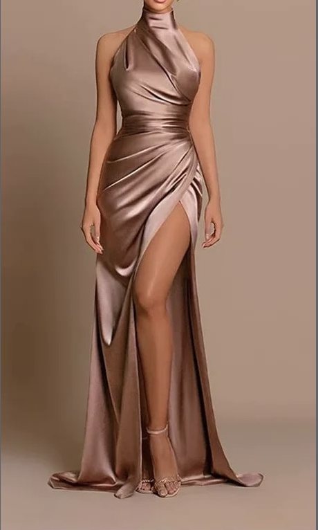 Champagne satin gown