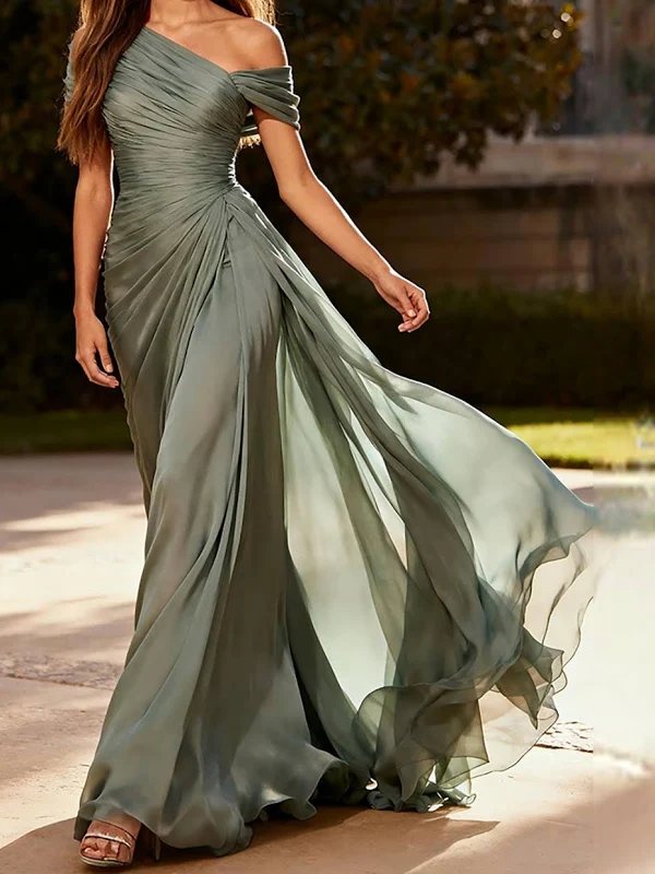 Sage green chiffon gown